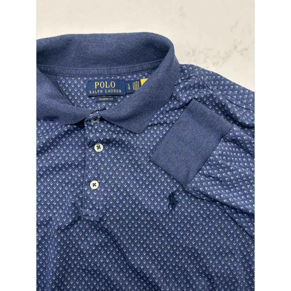 Polo by Ralph Lauren Blue Patterned Polo Shirt